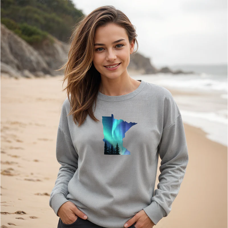 "Minnesota Northern Lights"Relaxed Fit Classic Crew Unisex Sweatshirt