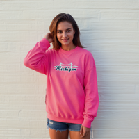 "Mackinac Bridge"Relaxed Fit Classic Crew Unisex Sweatshirt