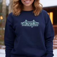 "Mackinac Bridge"Relaxed Fit Classic Crew Unisex Sweatshirt