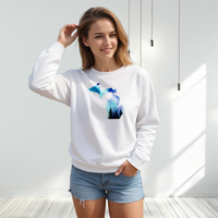 "Michigan Northern Lights"Relaxed Fit Classic Crew Unisex Sweatshirt