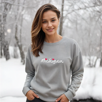 "I Love Michigan"Relaxed Fit Classic Crew Unisex Sweatshirt