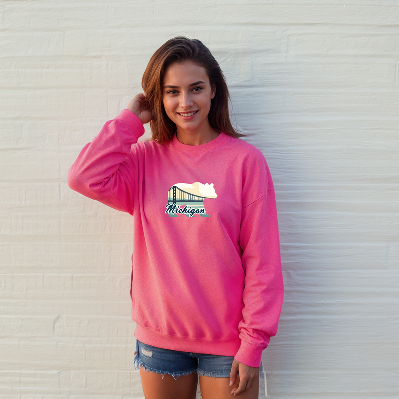 "Bear Bridge"Relaxed Fit Classic Crew Unisex Sweatshirt