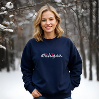 "I Love Michigan"Relaxed Fit Classic Crew Unisex Sweatshirt