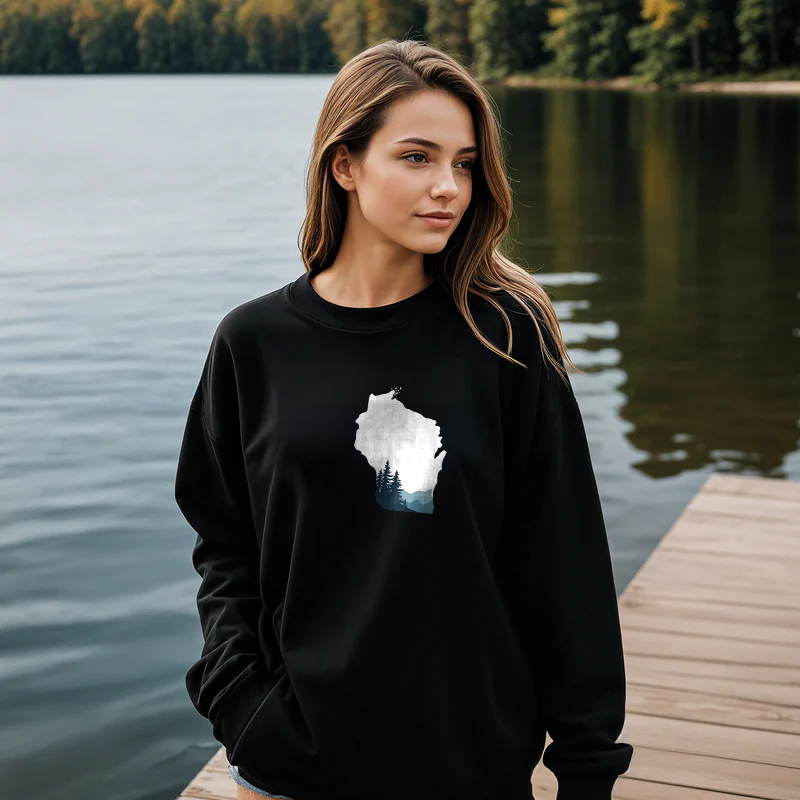 "Wisconsin Vista"Relaxed Fit Classic Crew Unisex Sweatshirt