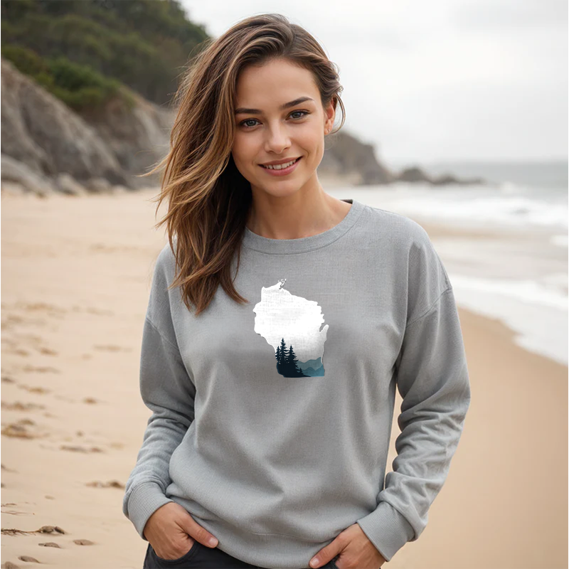 "Wisconsin Vista"Relaxed Fit Classic Crew Unisex Sweatshirt