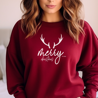 SALE "Merry Christmas Deer"Relaxed Fit Classic Crew Unisex Sweatshirt