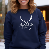 SALE "Merry Christmas Deer"Relaxed Fit Classic Crew Unisex Sweatshirt