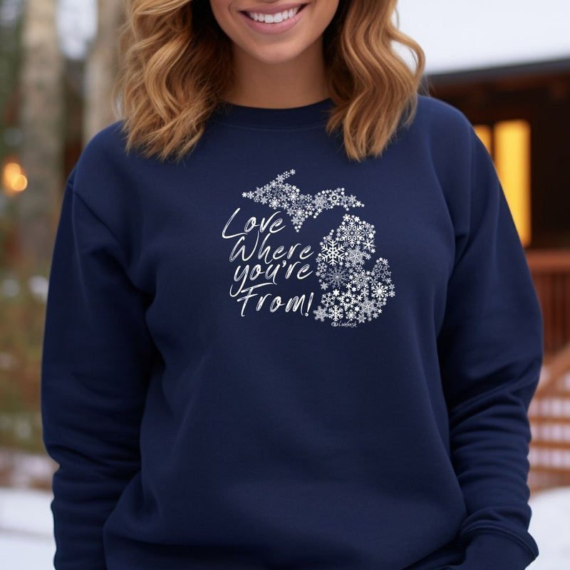 "Michigan Love Where You're From"Relaxed Fit Classic Crew Unisex Sweatshirt