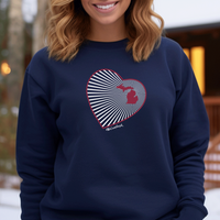 "Michigan Heart"Relaxed Fit Classic Crew Unisex Sweatshirt