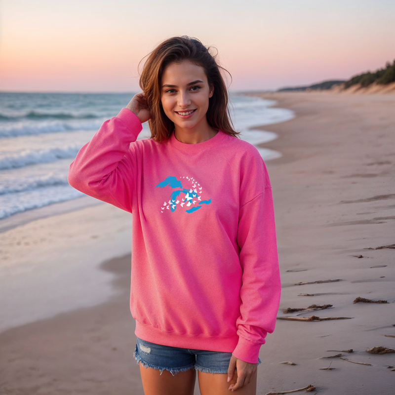 "Great Lakes Butterfly"Relaxed Fit Classic Crew Unisex Sweatshirt