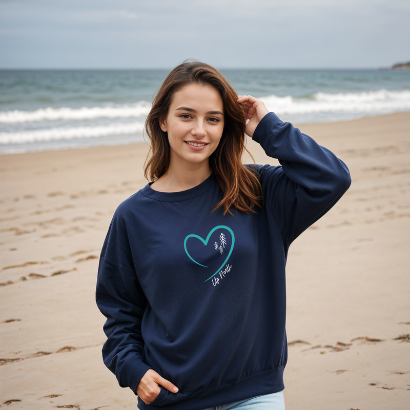 "Love The Up North"Relaxed Fit Classic Crew Unisex Sweatshirt