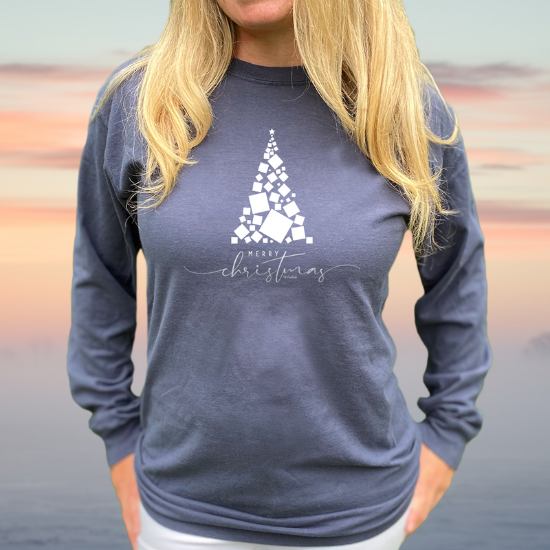 "Merry Christmas"Relaxed Fit Stonewashed Long Sleeve Unisex T-Shirt