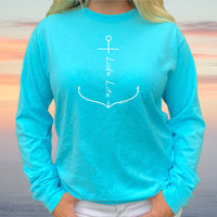 "Lake Life Anchor"Relaxed Fit Stonewashed Long Sleeve Unisex T-Shirt