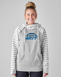 "Detroit Grit"Women's Striped Double Hood Pullover