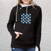 "Heart Of The City"Women's Striped Double Hood Pullover