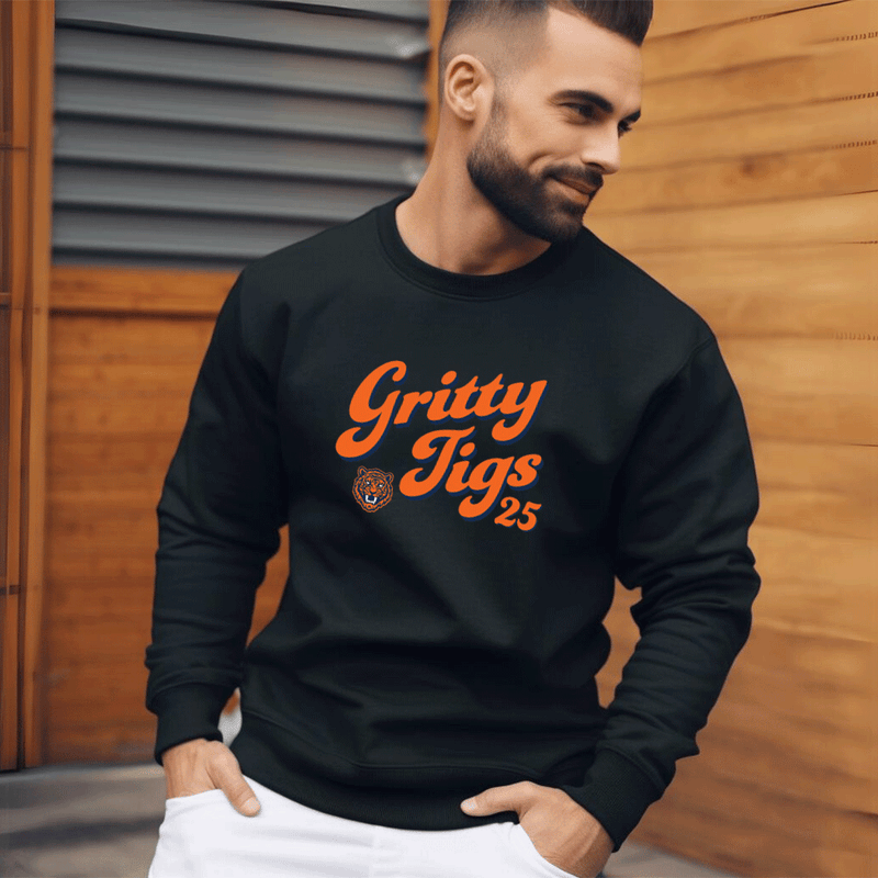 "Gritty Tigs"Men's Long Sleeve T-Shirt