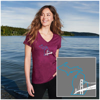 "NEW Michiganian Bridge"Women's V-Neck