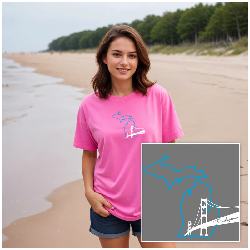 "NEW Michiganian Bridge"Relaxed Fit Crew Unisex T-Shirt