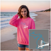 "NEW Michiganian Bridge"Relaxed Fit Classic Crew Unisex Sweatshirt