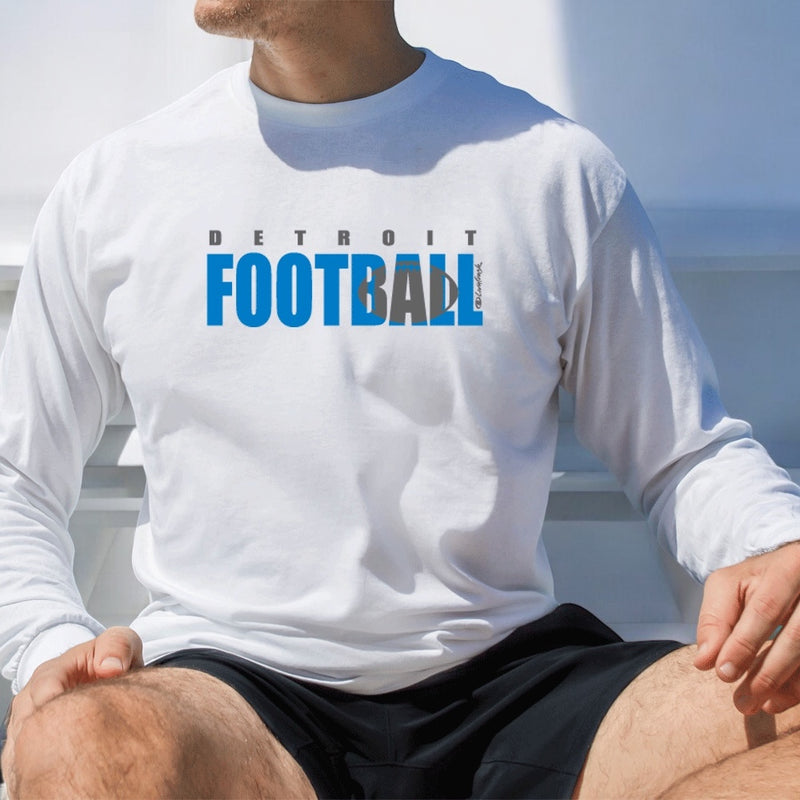 "Motown Football"Men's Long Sleeve T-Shirt