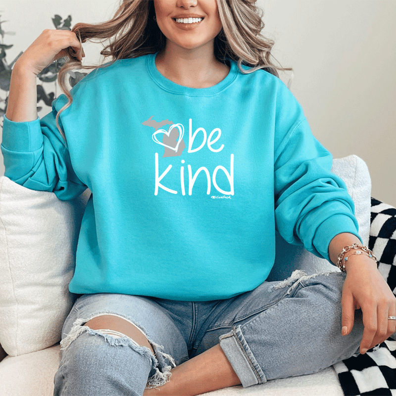 "Michigan Be Kind"Relaxed Fit Classic Crew Unisex Sweatshirt