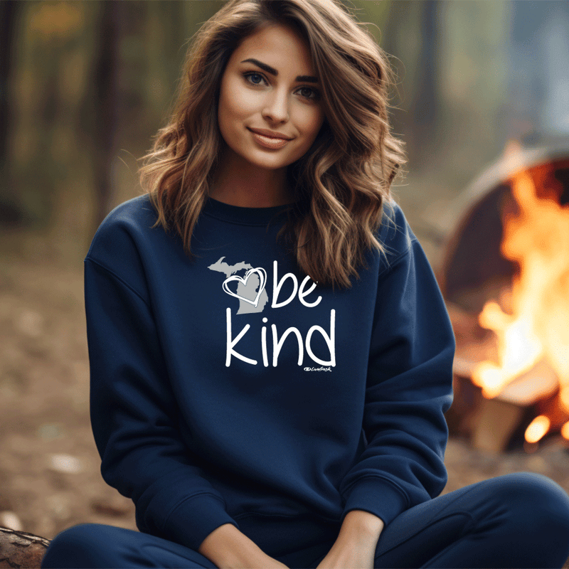 "Michigan Be Kind"Relaxed Fit Classic Crew Unisex Sweatshirt