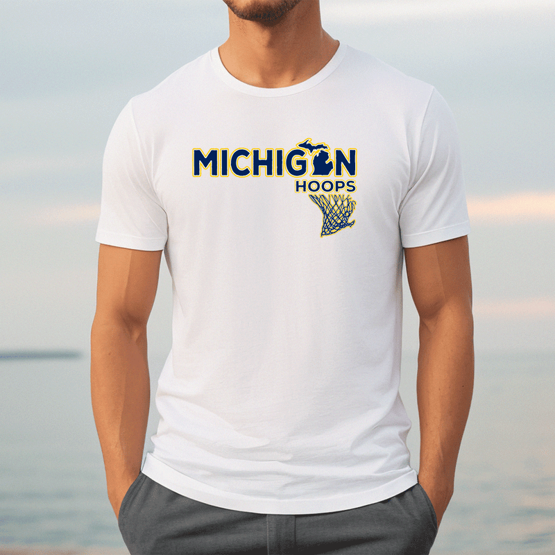 "Michigan Hoops"Men's Crew T-Shirt