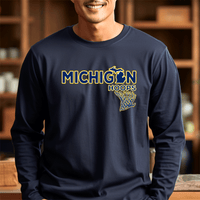 "Michigan Hoops"Men's Long Sleeve T-Shirt