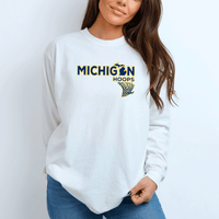 "Michigan Hoops"Relaxed Fit Long Sleeve Unisex T-Shirt