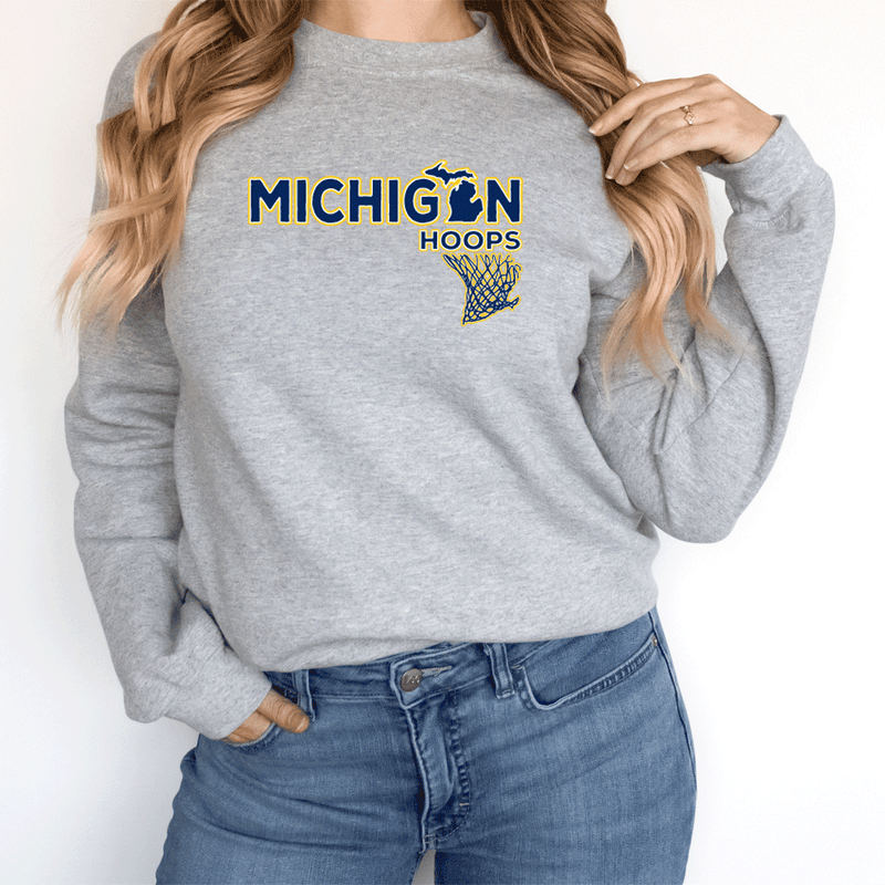 "Michigan Hoops"Relaxed Fit Long Sleeve Unisex T-Shirt