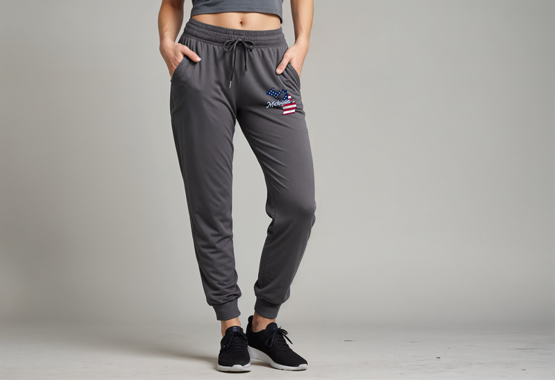 "Patriotic Michigan"Ladies'Fitted Joggers