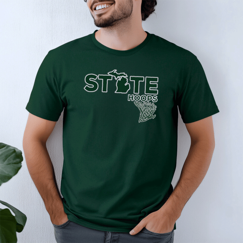 "State Hoops"Men's Crew T-Shirt