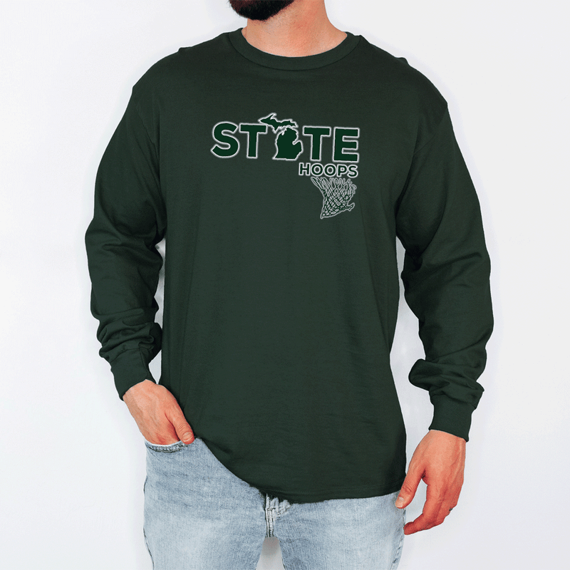 "State Hoops"Men's Long Sleeve T-Shirt