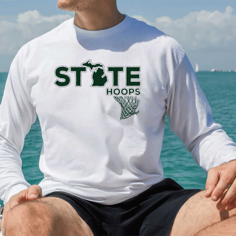 "State Hoops"Men's Long Sleeve T-Shirt