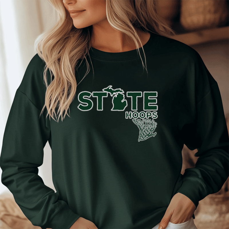 "State Hoops"Relaxed Fit Long Sleeve Unisex T-Shirt