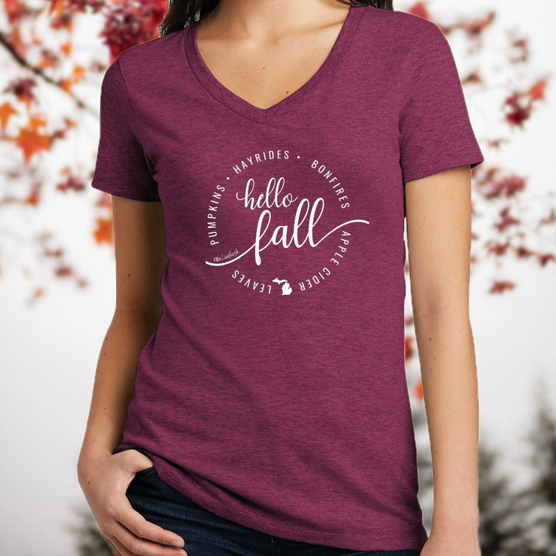 "Hello Fall"Women's V-Neck