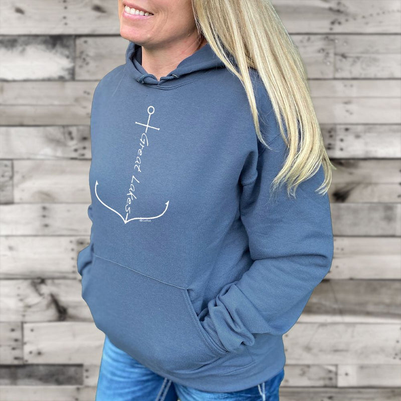 "Great Lakes Anchor"Relaxed Fit Classic Hoodie