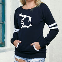 "Michigan D"Women's Varsity Fleece Crew Sweatshirt