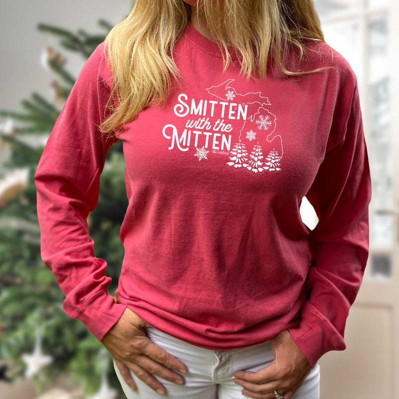 "Winter Smitten"Relaxed Fit Stonewashed Long Sleeve Unisex T-Shirt