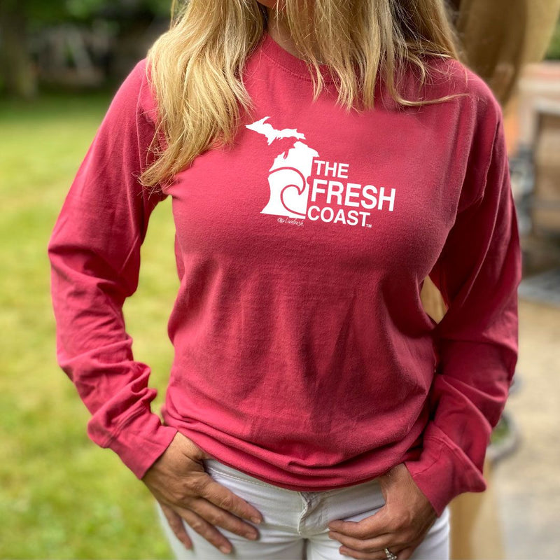 "Fresh Coast"Relaxed Fit Stonewashed Long Sleeve Unisex T-Shirt