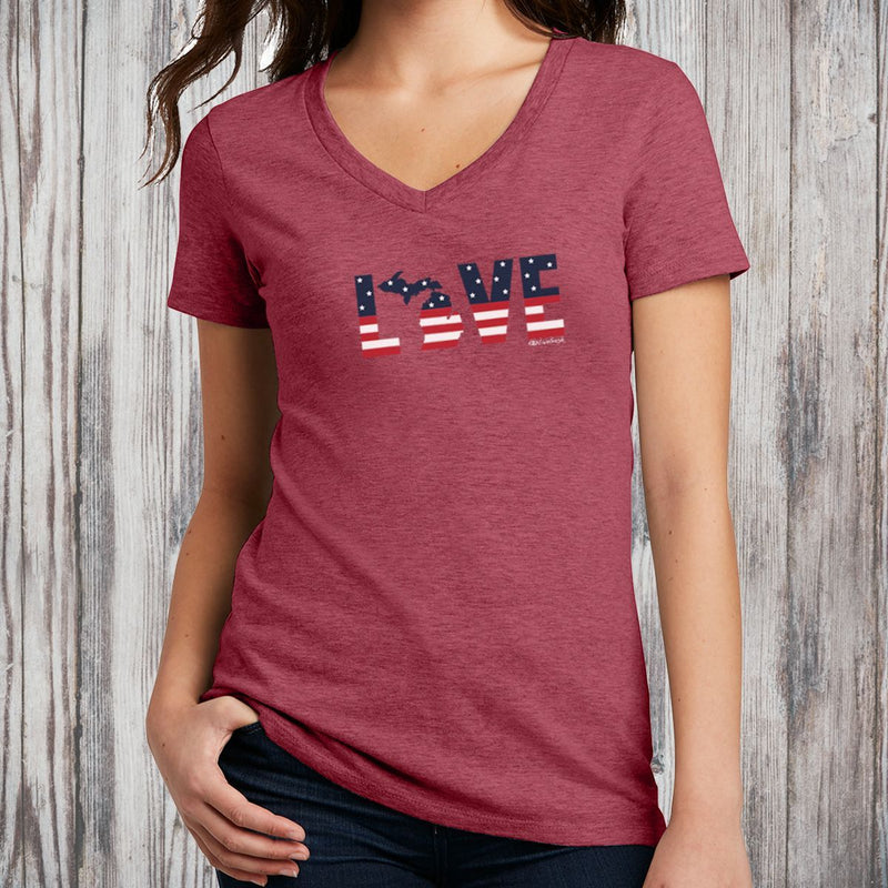 SALE "For The Love Of Michigan"Women's V-Neck