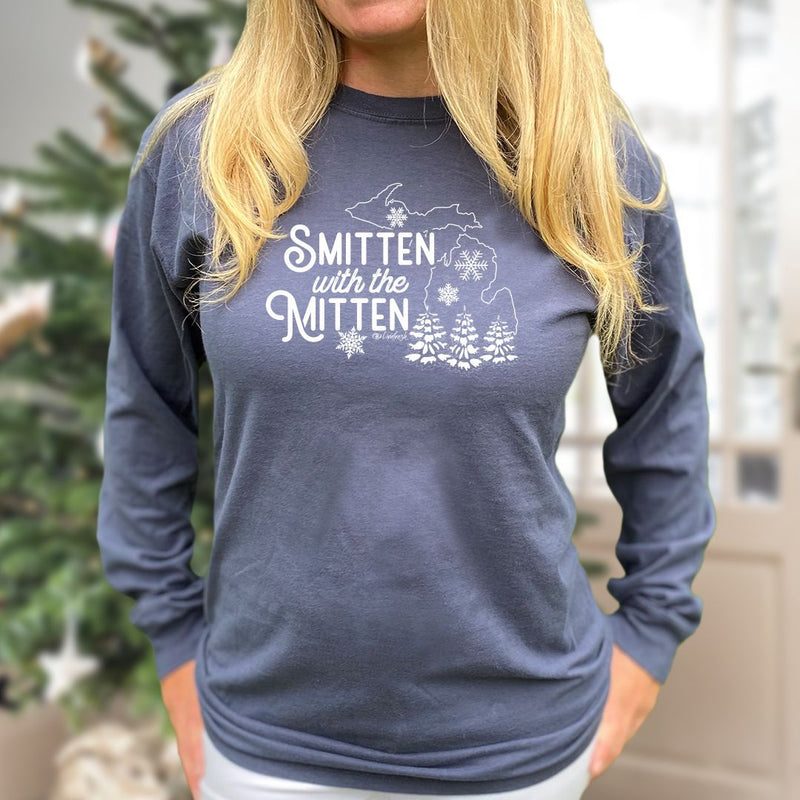 "Winter Smitten"Relaxed Fit Stonewashed Long Sleeve Unisex T-Shirt