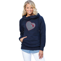 Michigan Heart Womens Fleece Funnel Neck Pullover Hoodie