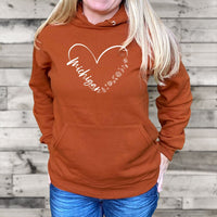 "Fall In Love With Michigan"Relaxed Fit Classic Unisex Hoodie