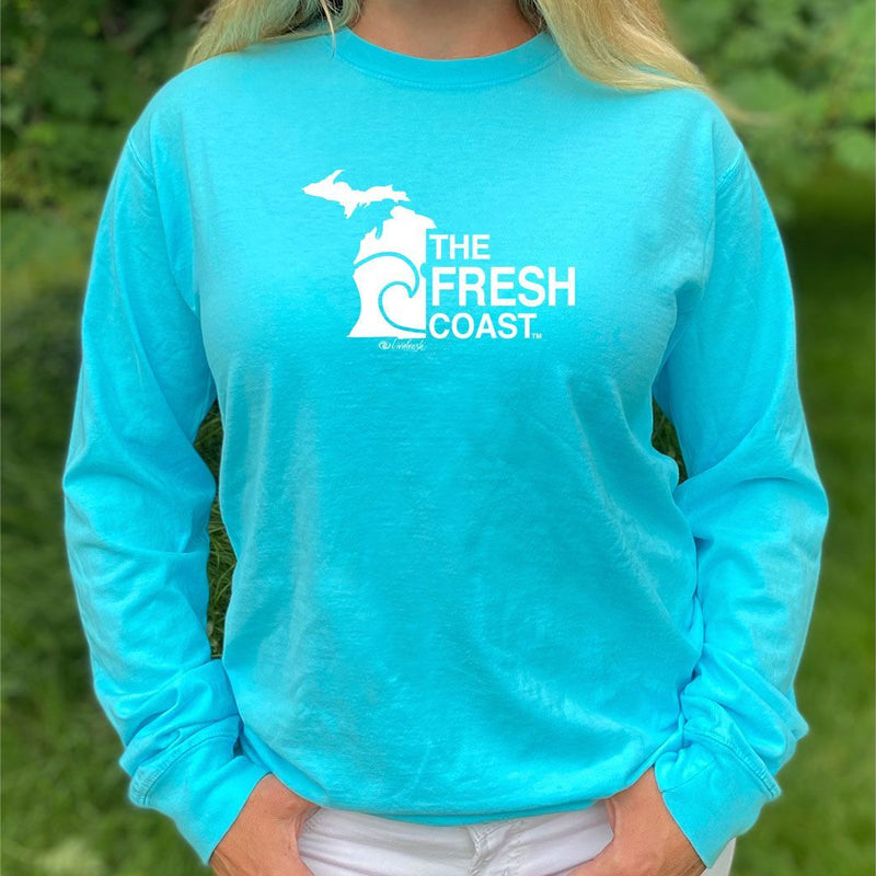 "Fresh Coast"Relaxed Fit Stonewashed Long Sleeve Unisex T-Shirt