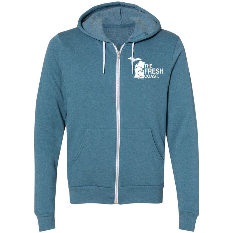 "Fresh Coast"Relaxed Fit Angel Fleece Full Zip Unisex Hoodie