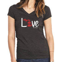 "Michigan Love Plaid"Women's V-Neck