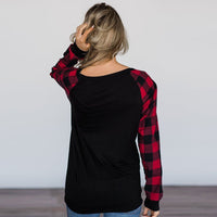 "Winter Smitten"Women's Plaid Long Sleeve T-Shirt